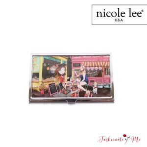 Nicole Lee USA Exclusive Premium Print Snap Closure Metallic Business Card Case